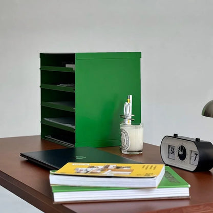 Sleek Solid Color Metal Desktop Organizer