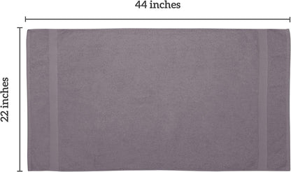 GREEN LIFESTYLE Soft Cotton Towels for Pool, Spa, and Gym Lightweight and Highly Absorbent Quick Drying Towels (24" X 48", Charcoal) Bath Bath Towels Home & Kitchen Towels