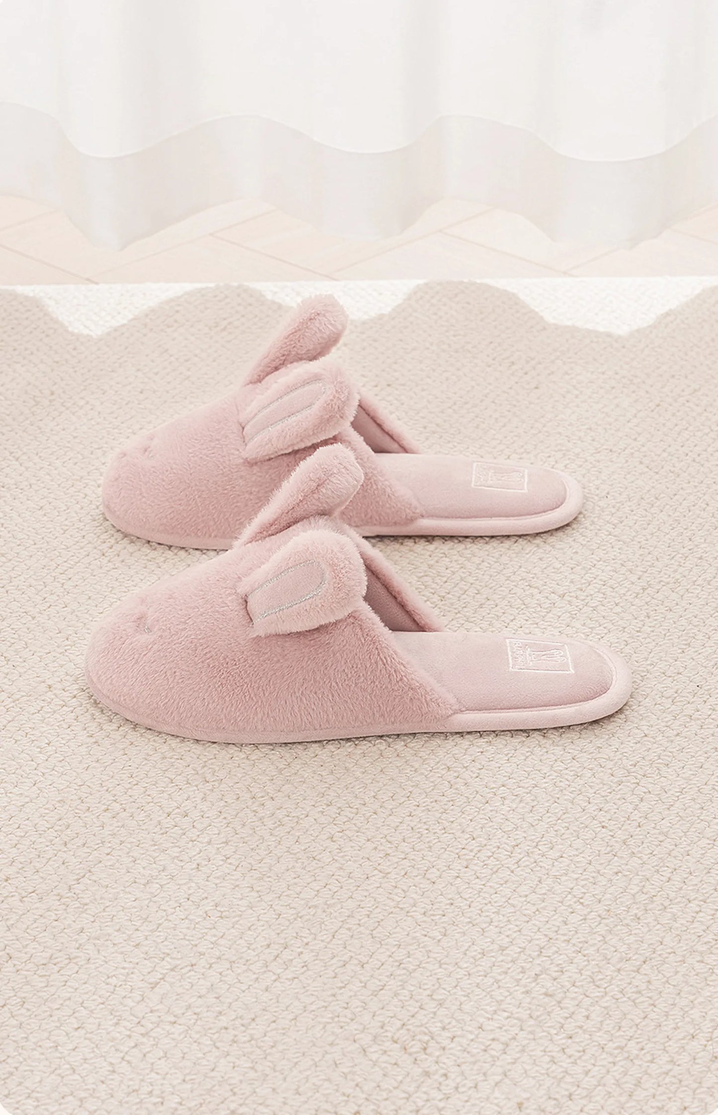 Plush Bunny Ear Faux Fur House Slippers