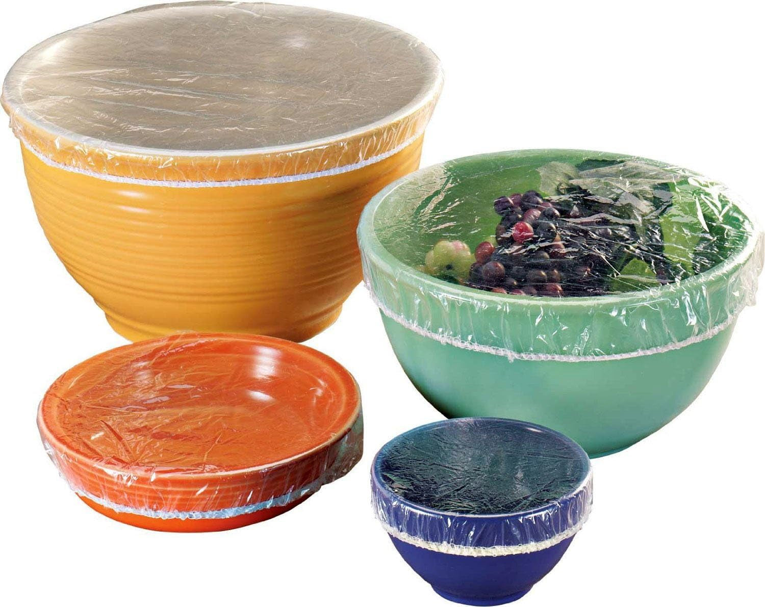 Garden-Outdoor Set of 50 Fitted Bowl Covers, Translucent, Talla Unica Se Ajusta a Todos