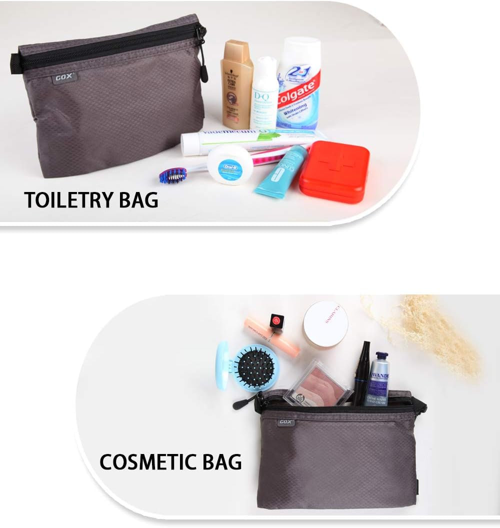 GOX Small Toiletry Bag for Men Bulk Cosmetic Bag Dopp Kit Carry on Zipper Pouch Organization Nylon Packing Sack Waterproof(Grey) Bags & Cases Beauty & Personal Care Toiletry Bags Tools & Accessories