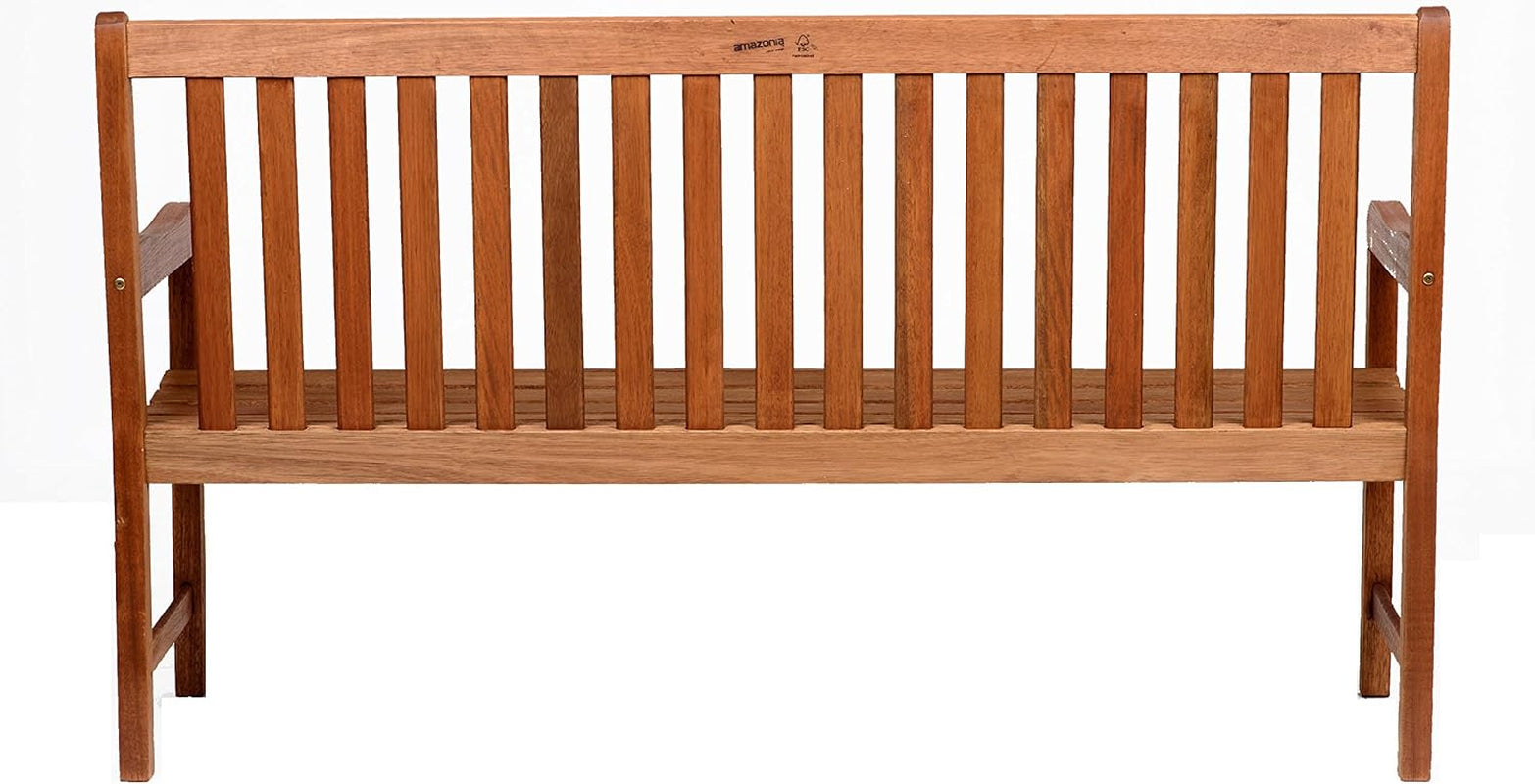 Amazonia Milano 5-Feet Patio Bench | Eucalyptus Wood | Ideal for Outdoors and Indoors, Light Brown Benches Lawn & Garden Patio Patio Furniture & Accessories Patio Seating