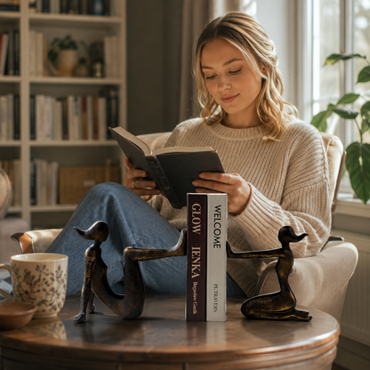 Modern Thinker Girl Statue - Abstract Character Home Decor bookend Figurine Home Decoration Accessories Living Room resin sculpture home decor Sculpture