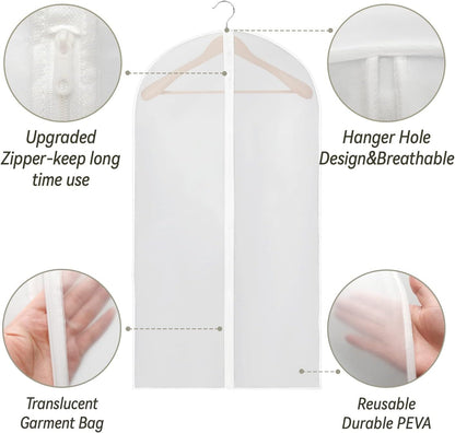 Garment Bags for Hanging Clothes – 40" 48" 60" Dust Proof Garment Covers, 10 Pack Suit Bags Dress Hanging Garment Bag for Closet Storage Protectors (24'' X 40''/48''/60'' / 10 Pack) Clothing & Closet Storage Garment Covers Home & Kitchen Storage & Organization