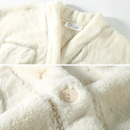 Ultra-Plush Button-Up Flannel Fleece Pajama Set