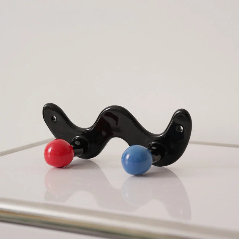 Glossy Wavy Ceramic Wall Hooks