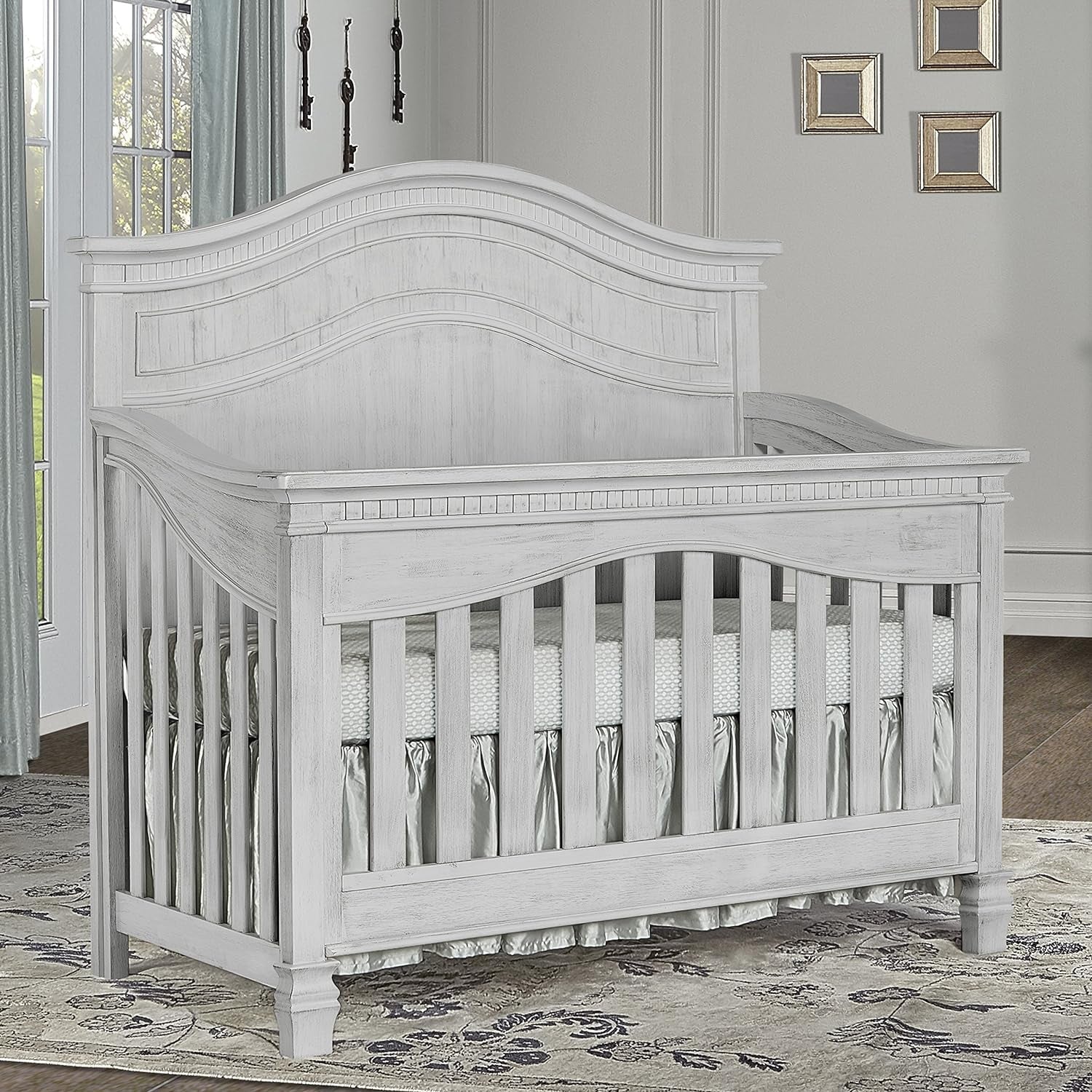 Evolur Cheyenne 5 in 1 Full Panel Convertible Crib & Double Dresser with Free 260 Coil Crib & Toddler Mattress Baby Products Changing & Dressing Chests & Dressers Furniture Nursery