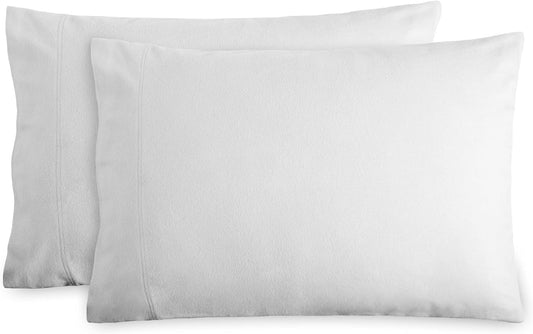 Bare Home Flannel Standard Pillowcases Set of 2-100% Cotton - Velvety Soft & Cozy - Double Brushed Heavyweight Flannel Pillowcases (Standard Pillowcase Set of 2, White) Bedding Home & Kitchen Pillowcases Sheets & Pillowcases