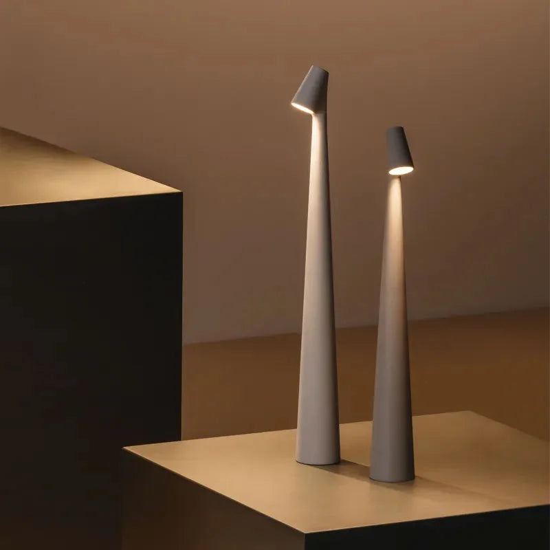 Sculptural Metal Cordless Touch Lamp