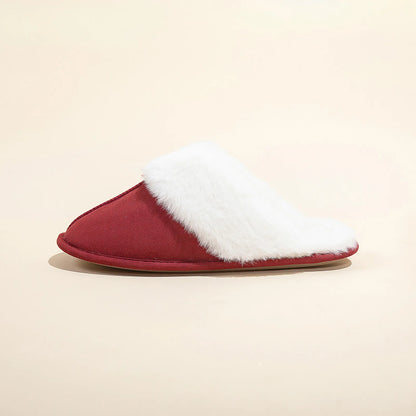 Plush Solid Color Faux Suede House Slippers