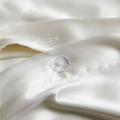 Eloise Pearl White Luxury Pure Mulberry Silk Bedding Set