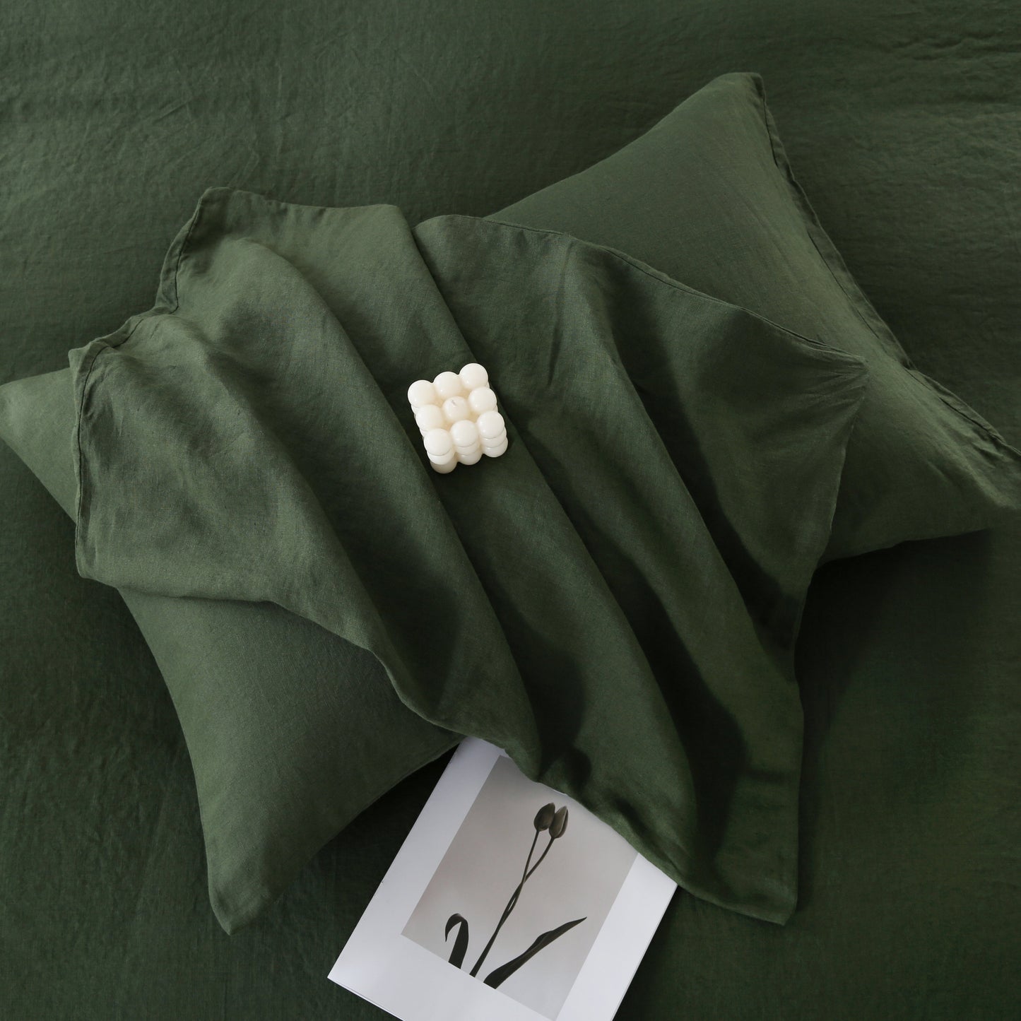 Linova Olive Luxury French Linen Bedding Set