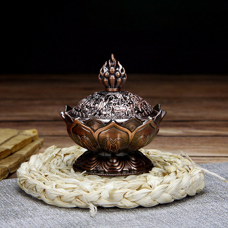 Chinese Buddha Alloy Incense Burner Meditation