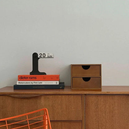 Smooth Minimalist Wood Desktop Organizer with Drawers