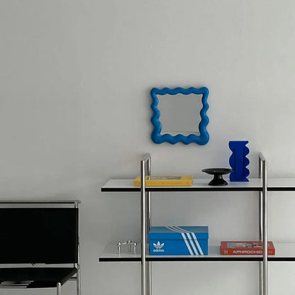 Glossy Wavy Frame Melamine Desktop Mirror