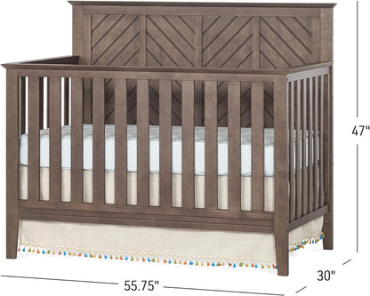 Child Craft Atwood 4-In-1 Convertible Crib, Baby Crib Converts to Day Bed, Toddler Bed and Full Size Bed, 3 Adjustable Mattress Positions, Non-Toxic, Baby Safe Finish (Cocoa Bean Brown) Baby Products Convertible Cribs Furniture Infant & Toddler Beds Nursery