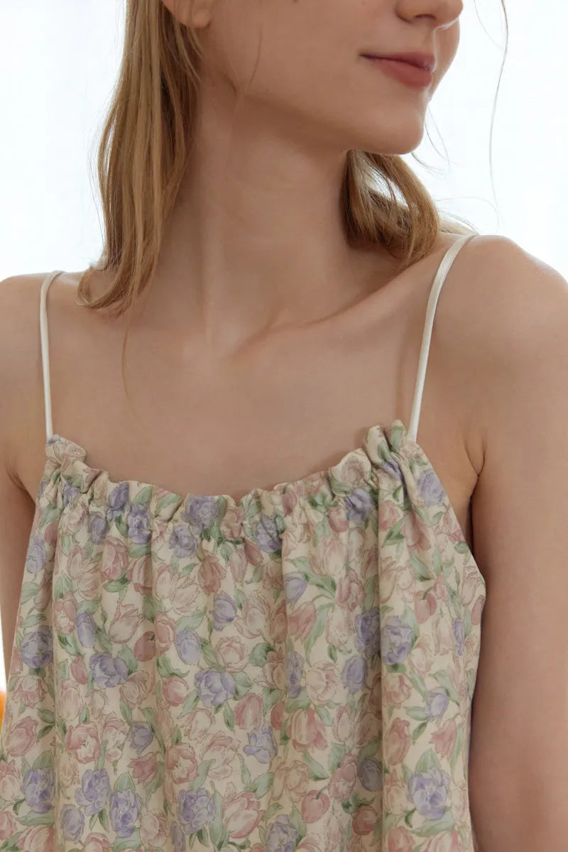 Soft Ditsy Floral Washed Cotton Slip Pajama
