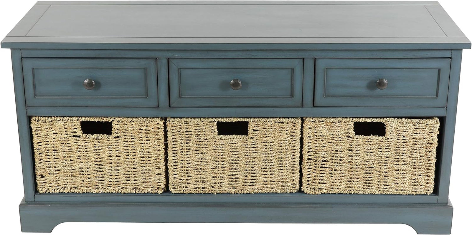 DÉCOR THERAPY Montgomery Bench, Antique Navy. Entryway Furniture Furniture Home & Kitchen Storage Benches