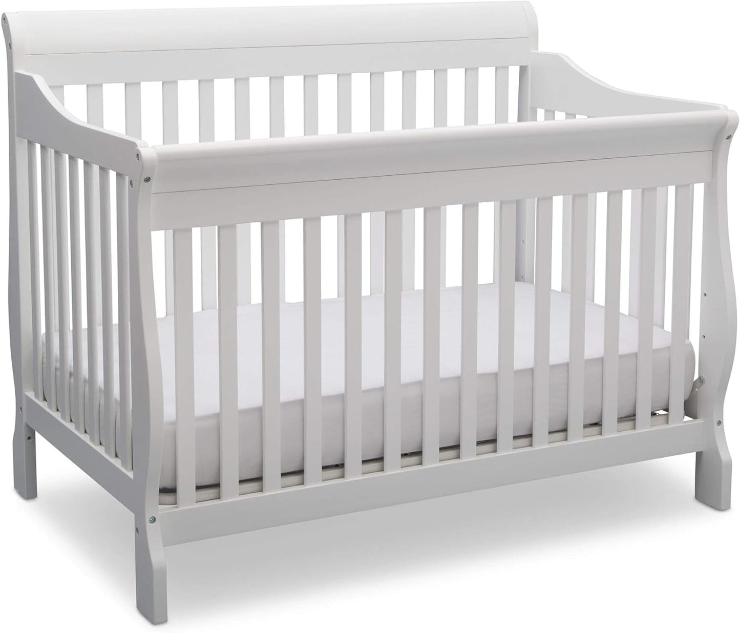 Canton 4-In-1 Convertible Crib, Bianca (White) + Serta Perfect Slumber Dual Sided Recycled Fiber Core Crib and Toddler Mattress (Bundle) Baby Products Cribs Furniture Infant & Toddler Beds Nursery