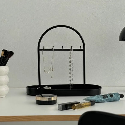 Sleek Arched Metal Jewelry Organizer