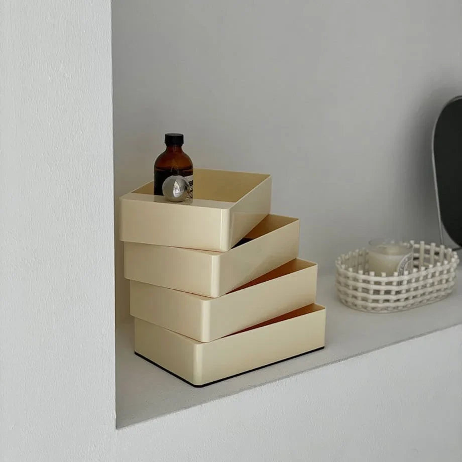 Sleek Minimalist ABS Rotating Makeup Organizer