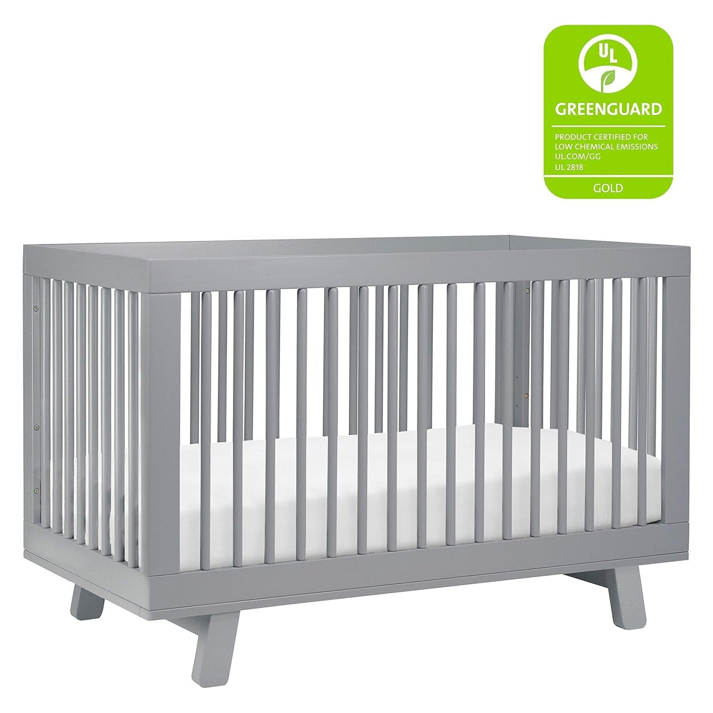 Babyletto Hudson 3-In-1 Convertible Crib with Toddler Bed Conversion Kit in Grey, Greenguard Gold Certified Baby Products Cribs Furniture Infant & Toddler Beds Nursery