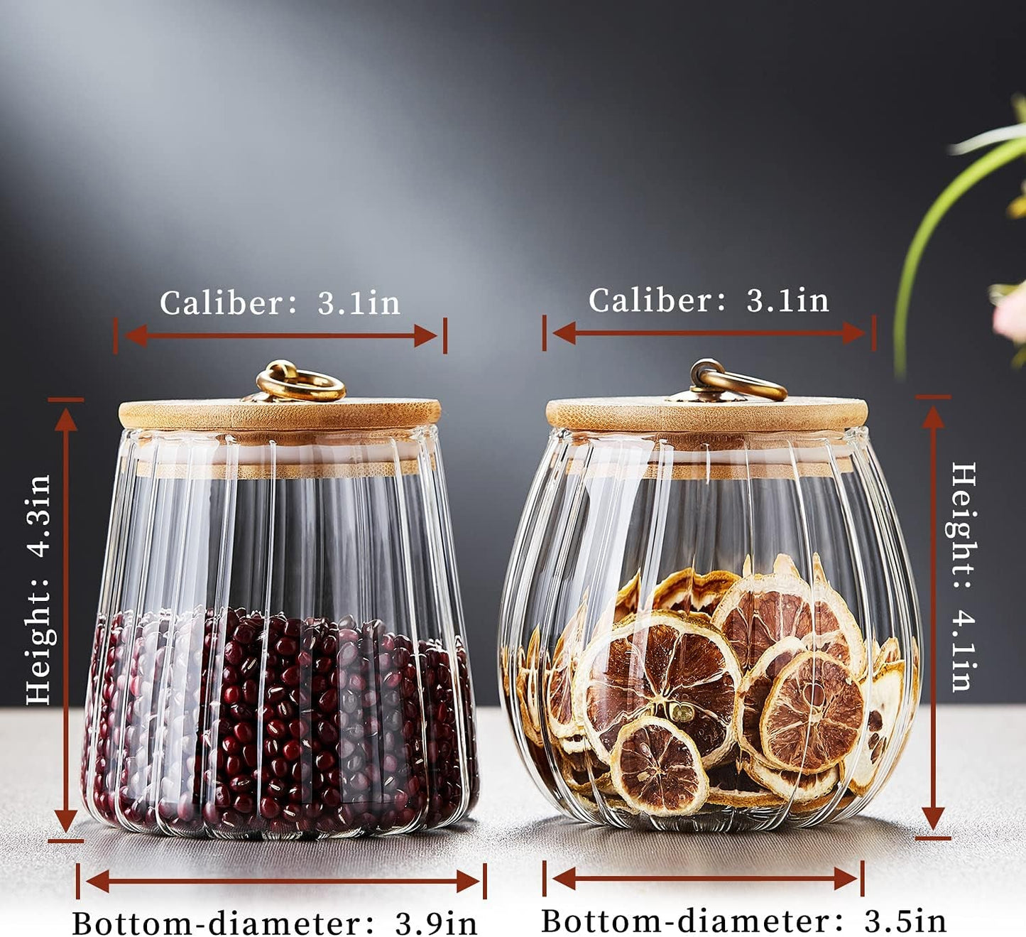 Glass Jars,300Ml/10Oz Glass Kitchen Canisters Set of 2 with Airtight Bamboo Lid and Spoon,Glass Food Storage Containers for Coffee Beans, Flour, Sugar, Cookie,Pasta,Tea Leaf and More Food Jars & Canisters Food Storage Home & Kitchen Kitchen & Dining Storage & Organization