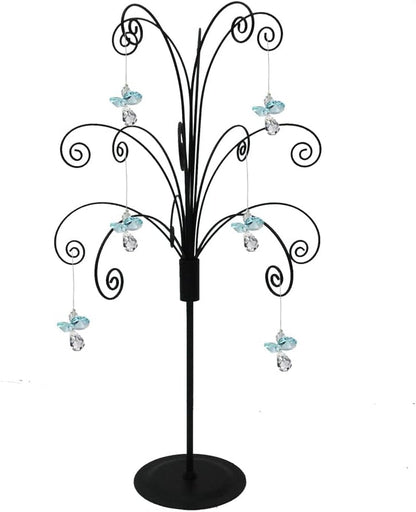 HOHIYA 20 Inch Ornament Tree Display Stand Holder Hanger Wire Hook Hanging Metal for Halloween Christmas Swarovski Crystal Glass Ball Bauble Decorations Gift Craft Black Display Stands Hanging Hook Stands Home & Kitchen Home Décor Accents Home Décor Products