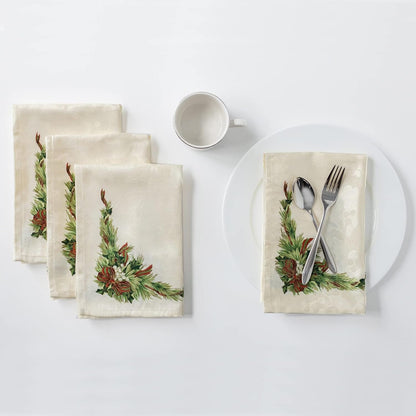 Benson Mills Weihnachtsbänder – Stoffservietten aus bedrucktem Stoff für Weihnachts-, Winter- und Feiertagstischdecken (48,3 x 48,3 cm Servietten, 4er-Set, Weihnachtsbänder)