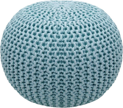 COTTON CRAFT round Pouf - Hand Knitted Tweed Cable Dori Pouf Ottoman - Cotton Braid Cord Foot Stool Floor Pouf Footrest Accent Seat Furniture Bean Bag - Family Room Kids Nursery Dorm - 20X14 - Natural Furniture Home & Kitchen Living Room Furniture Ottomans