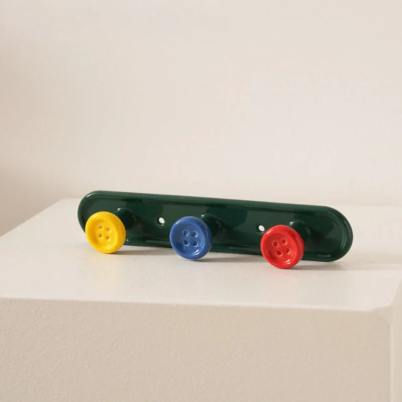 Playful Button Ceramic Wall Hooks
