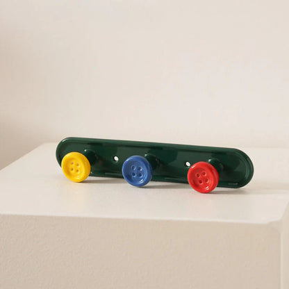 Playful Button Ceramic Wall Hooks
