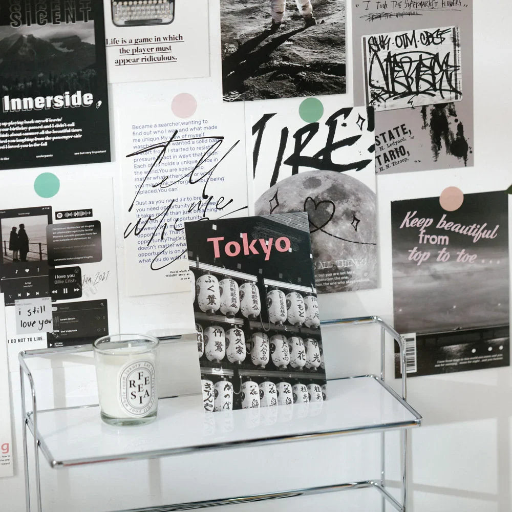 Monochrome Typographic & Photographic Wall Collage Kit