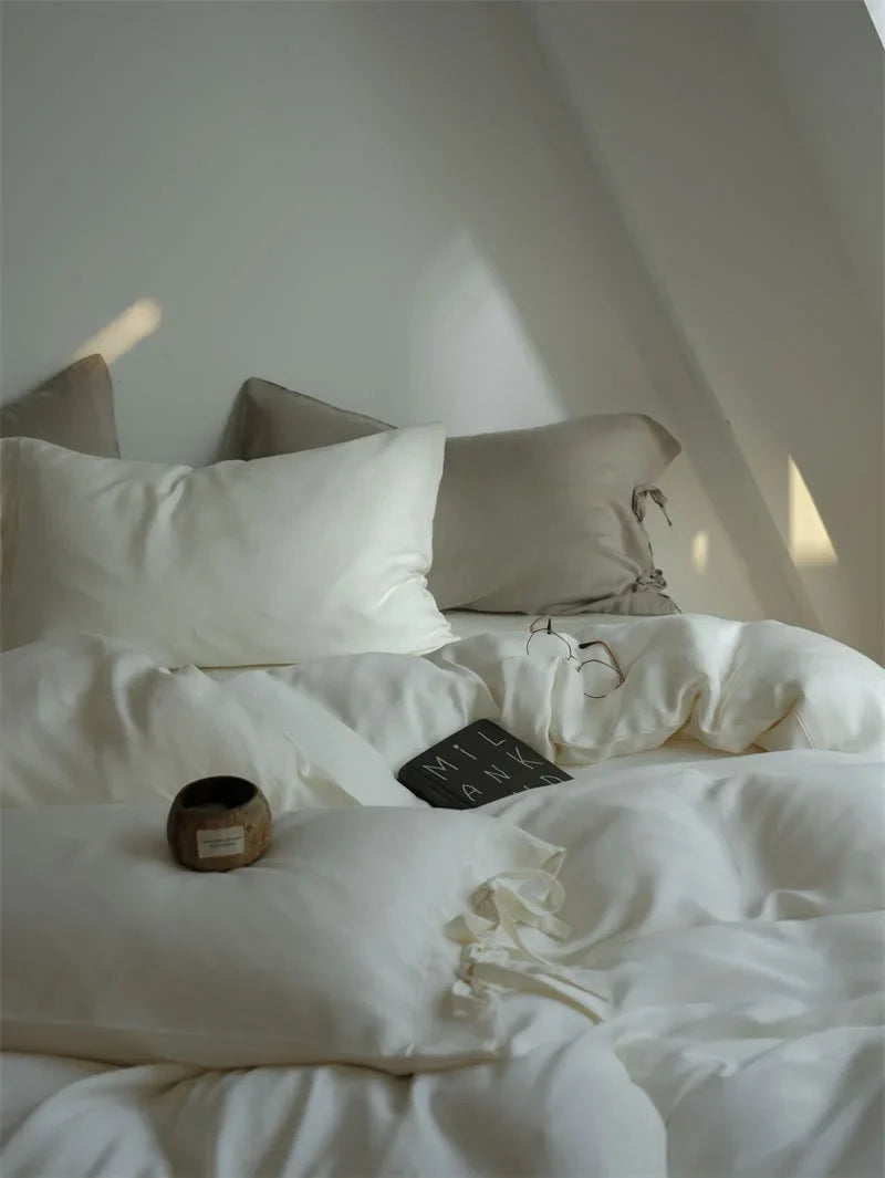 Silky Soft Tie Closure Tencel Bedding Set