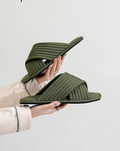 Cushioned Quilted Cotton House Slippers