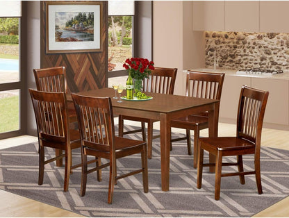 East West Furniture CANO6-OAK-W Capri 6 Piece Room Furniture Set Contains a Rectangle Kitchen Table and 4 Dining Chairs with a Bench, 36X60 Inch Dining Room Furniture Furniture Home & Kitchen Table & Chair Sets