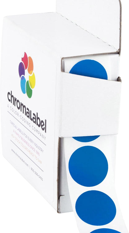 Chromalabel 0.75 Inch round Label Permanent Color Code Dot Stickers, 1000 Labels per Dispenser Box, Dark Blue Color-Coding Labels Indexes & Stamps Labels Labels & Stickers Office & School Supplies Office Products