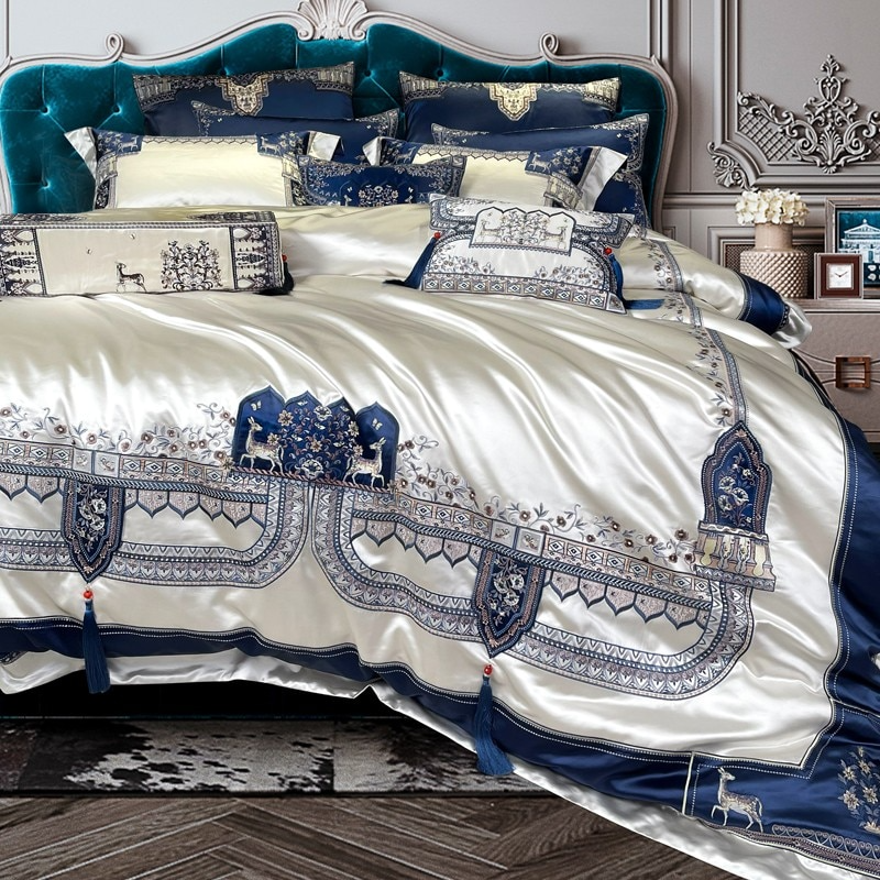Giorgio Luxury Embroidered Tassel Bedding Set