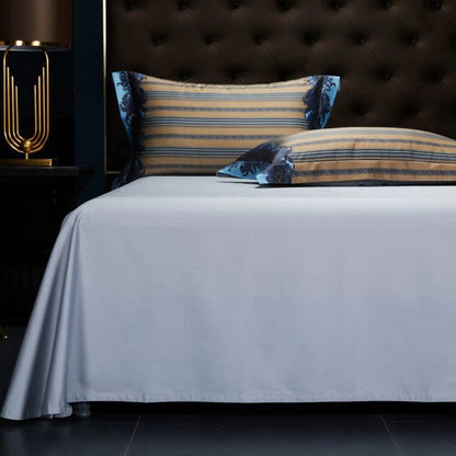 Carol Damask And Striped Print Silky Egyptian Cotton Bedding Set