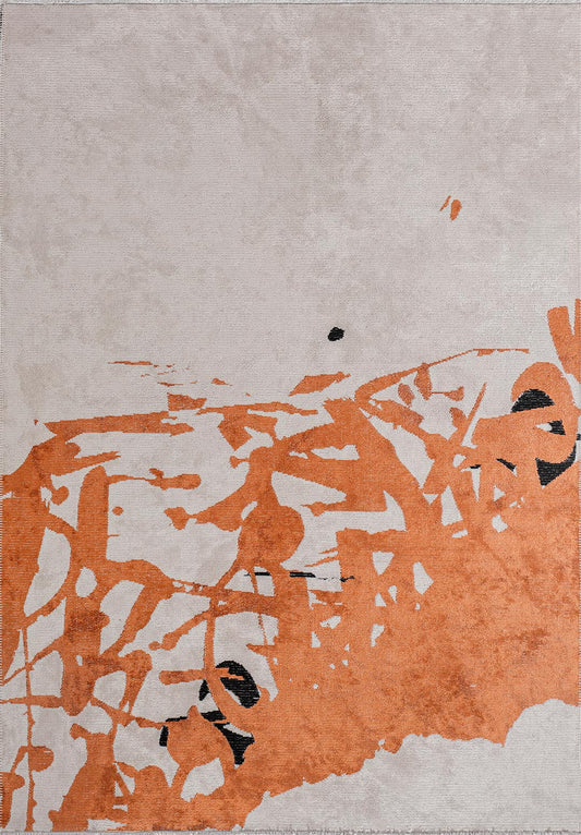 Astoria Terra - Black Rug area carpet area rug carpet Color_Black Color_Orange Color_White MARRAKESH Material_Cotton & Viscose Rug2023