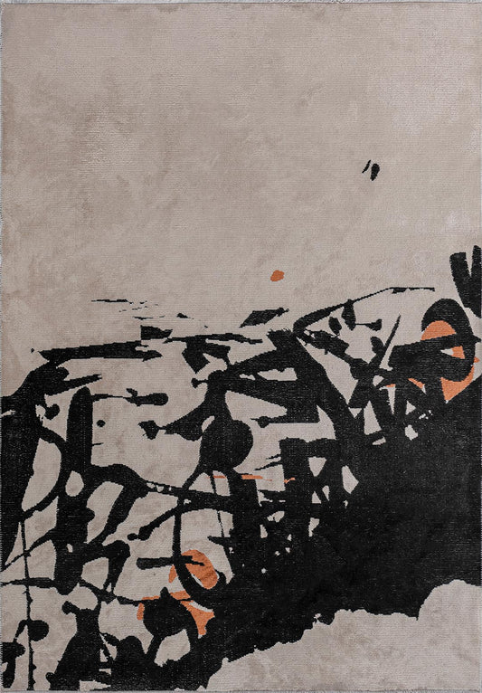 Astoria Black - Terra Rug area carpet area rug carpet Color_Beige Color_Black Color_Orange MARRAKESH Material_Cotton & Viscose Rug2023