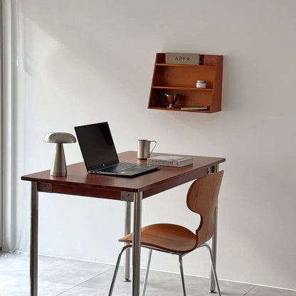 Natural Grain Slanted Wood Wall Shelf