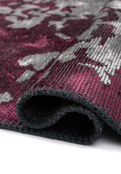 Valencia Dark Damson - Light Grey Rug