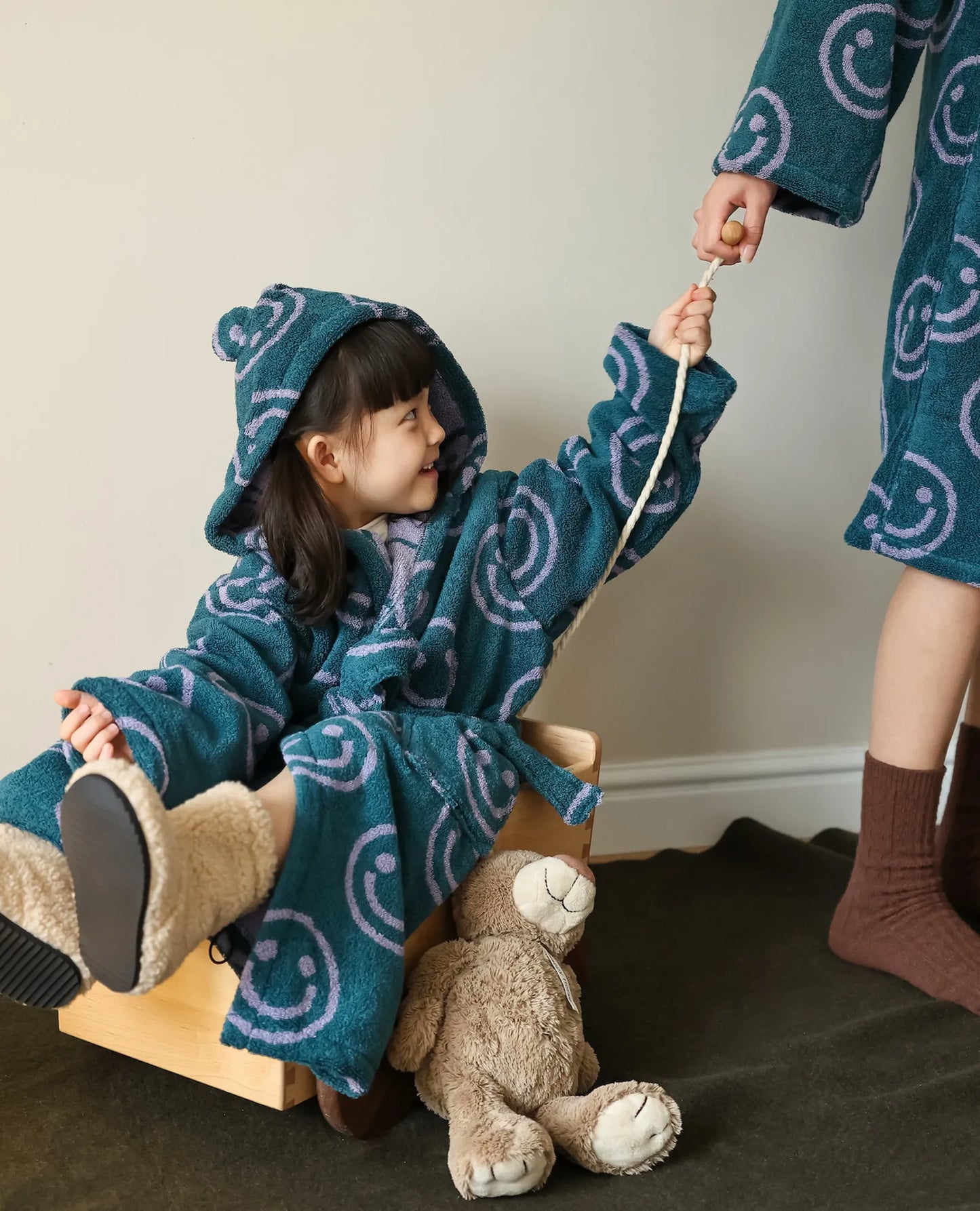 Plush Smiley Face Cotton Robes