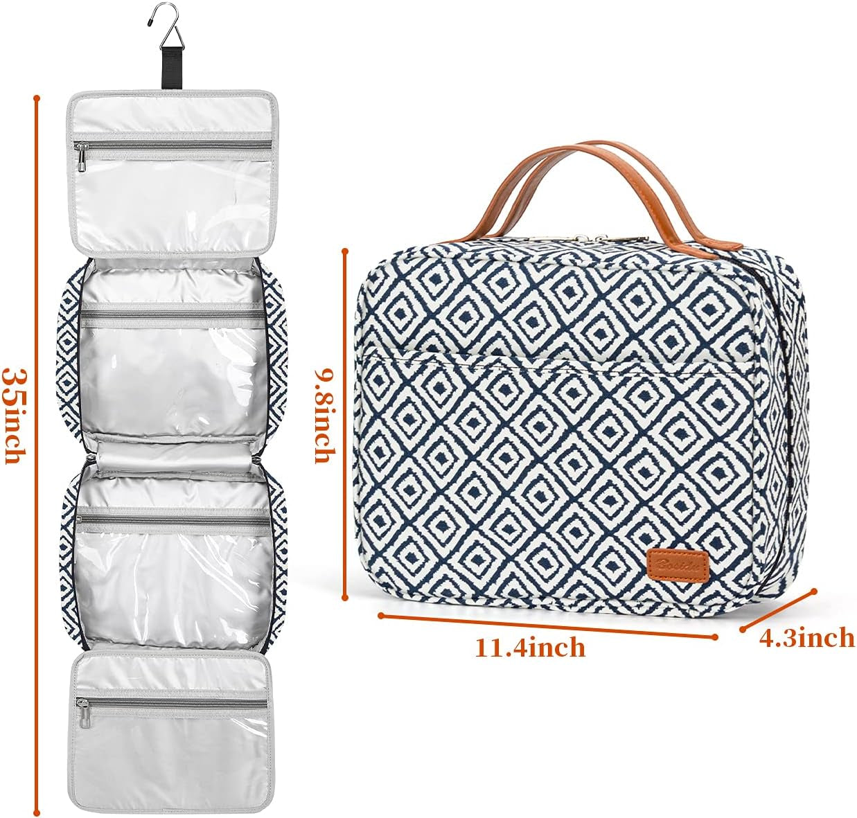 Hanging Travel Toiletry Bag,Large Capacity Cosmetic Travel Toiletry Organizer for Women with 4 Compartments & 1 Sturdy Hook,Perfect for Travel/Daily Use/Christmas Bags & Cases Beauty & Personal Care Toiletry Bags Tools & Accessories