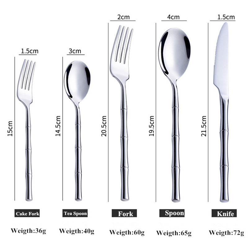 Aldomara Bamboo Gold Cutlery Set