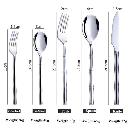 Aldomara Bamboo Gold Cutlery Set