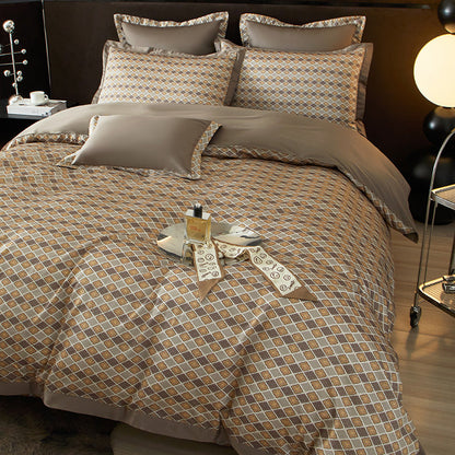 Lumiera Trellis Printed Luxury Egyptian Cotton Bedding Set