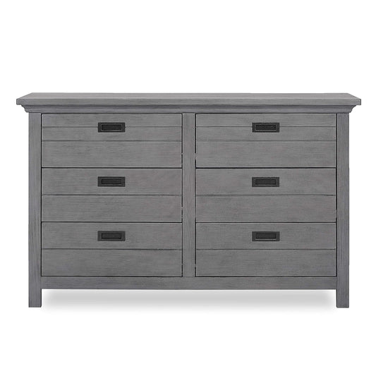 Evolur Waverly Double Dresser, Rustic Grey , 54X20.25X33 Inch (Pack of 1) Baby Products Changing & Dressing Chests & Dressers Furniture Nursery