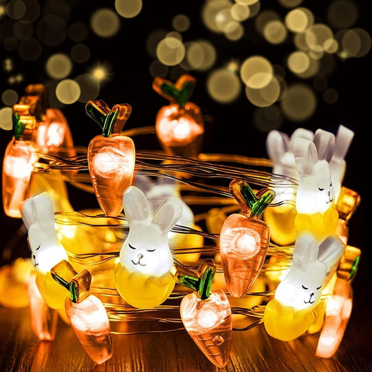 Easter Decorations for the Home, 10FT 30Leds Easter Lights Carrot Battery Fairy String Lights with 8 Modes, Remote Easter Decor String Lights for Party Birthday Easter Decorations Outdoor Indoor Home & Kitchen Indoor String Lights Seasonal Décor Seasonal Lighting